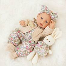 12 英寸婴儿娃娃逼真毛绒玩偶服装，2 件套服装，含头饰和袜子，是儿童的可爱柔软伴侣