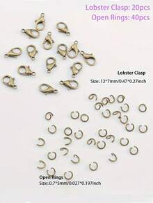 DIY 珠宝制作套件：多功能 60/150 件锌合金龙虾扣和跳环，适用于项链、手链等