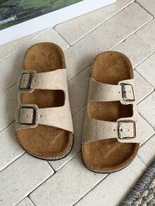 儿童双扣一脚蹬沙滩凉鞋，夏季休闲男女儿童人字拖