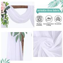 2 chiếc 6m Vải Voan Trắng Cổng Vòm, Vải Cổng Vòm Cưới, Trang Trí Phông Nền Tiệc Sinh Nhật, Trang Trí Tiệc Lãng Mạn Bằng Polyester Cho Đám Cưới, Đồ Trang Trí Phòng Tiệc Cưới, Thích Hợp Cho Cổng Vòm Cưới, Trang Trí Hàng Rào Cầu Thang, Trang Trí Lưng Ghế, Rèm Cửa Lưới Trong Suốt, Khăn Trải Bàn Bằng Vải Gạc, Khăn Trải Bàn, Đồ Dùng Tiệc Tiệc - trắng - Xem 5