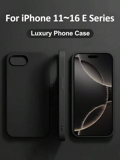 VRNOEI Étui de téléphone de simplicité de couleur unie compatible avec 16 E 14 12 11 13 15 16 Pro Max, de luxe, antichoc, pour 16 15 14 Plus, étui de protection, accessoires de téléphone, résistant à l'eau, anti-chute, résistant aux rayures