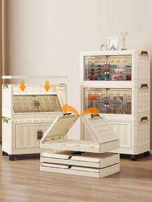 Storage Cabinet Home Organizer Cabinet Folding Clothes Cabinet For Clothes, Snack Storage, Baby Use, No-Installation Required - Multicolor - View 2