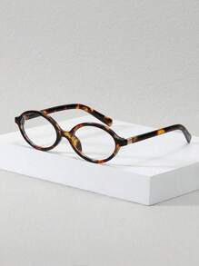 1 Stück Damen Elliptische kleine Rahmen personalisierte Street Snap konkave Form klare Brille Brille Zubehör Blaulichtfilterbrille Zubehör für Frauen