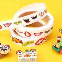 3pcs DIY Creative Cartoon Stickers, 6 Styles, Colorful Eyes, Nose, Mouth, Beard, Non Drying Stickers, Used For Handmade Crafts Decoration, School Storage, Handmade Stickers For Easter, Halloween, Christmas, And School Season,Stitch