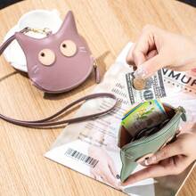1pc Women's Neck Hanging Coin Purse, Cartoon Mini Cute Hanging Pouch, Ladies Small Change Wallet, Suitable For Girls, Women, Workplace Newcomers And White-Collar, Perfect For Work, Business Trip, Commuting, Outing, Travel