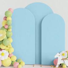 Bogenförmiger Hintergrund, 1,5 m, 1,8 m, 2 m, 2,2 m hellblaue Hochzeitsbogen Abdeckung mit 2 Seiten Spandex Passform Stoff Bogen, geeignet für Geburtstags-Party Hochzeitsbogen Ständer Dekoration (Regal nicht enthalten, nur Stoffhintergrund)