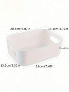 6pcs Multifunctional Storage Box Set - Suitable For Cosmetics, Snacks, Etc. - Plastic Organizer For Kitchen, Bathroom And Dormitory - White - View 2