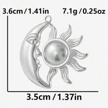 2pcs Minimalist Stainless Steel Heart & Asymmetric Geometric Sunflower Pendant Accessories, Necklace & Earrings Crafting DIY Jewelry Charms, Gold/Silver Plated