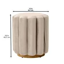 Lillian Velvet Tufted Ottoman Beige
