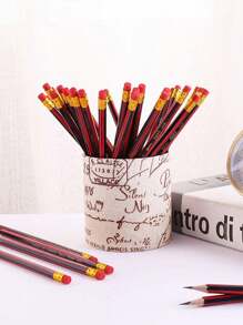 50 piezas/30 piezas/20 piezas/10 piezas/5 piezas Lápices de dibujo clásicos rojos y negros, premios para estudiantes, artículos de papelería de aprendizaje con borradores, lápices HB escolares, suministros de oficina, suministros de aprendizaje, regalos de vuelta a clases, papelería escolar y de oficina, papelería para estudiantes