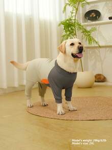 Pet ,Dog Clothes,Dog ,Dog Pajamas,Big Dog , Large Dog Pajamas, Anti Licking, Small Dog Pajamas,Post Surgery Recovery Dog Clothes, Large Dog Jammies,Long Sleeve Prevent Shedding,Doggy Air Conditioner Suit,Recovery Suit For Large Medium Bodysuit Dogs,Pet Summer Dreathable Costume,Extra-Large Elasticity,(Suitable For 10 - 120 Pounds) - Grey - View 11