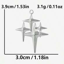 2pcs Minimalist Stainless Steel Heart & Asymmetric Geometric Sunflower Pendant Accessories, Necklace & Earrings Crafting DIY Jewelry Charms, Gold/Silver Plated