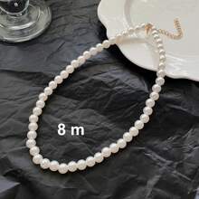 1 Stück 4m-12m Vintage französischer Perlenkette, simpler Choker mit zufälliger Perlenmenge