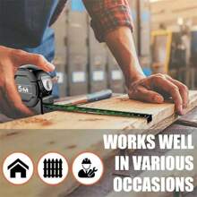 High Precision Self-Locking Steel Measuring Tape - Fluorescent & Wear-Resistant, Metric Measurements 5m/8m/10m