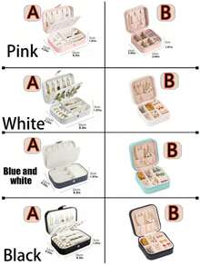 1pc Flip-Top Jewelry Box, Can Store Necklaces, Rings, Pendants, Bracelets, Earrings And Other Accessories, Suitable For Bedroom, Vanity, Drawers And Other Home Storage And Organization, An Essential For Women On Valentine's Day And Summer, Also An Ideal Choice For Travel And Back-To-School Season - Multicolor - View 4