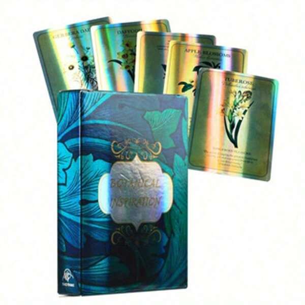 Jingtian Collection, Neuartige botanische Inspirations-Set Orakel-Karten Deck, Pflanzen Offenbarung Orakel-Karten, Neujahrstagsparty für mehrere Personen, Wahrsage-Tischspiel Karten
