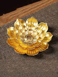 1 件创意莲花香座香炉，多功能香棒莲花香插盘，香架，多孔香炉，适用于瑜伽室、浴室、卧室、客厅、办公室等。（本产品非通用型号。购买前请确认产品尺寸是否合适；） - 金色 - 查看 10