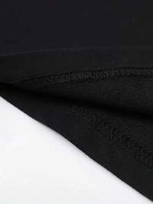 (Chaleco sin mangas de algodón puro lavado de 240g) Chaleco de algodón puro lavado con impresión de letras y retratos de 'FLYRICH' de peso pesado para primavera/verano de 240g, adecuado para uso diario - Negro-2 - Ver 5