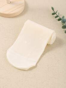 女婴连体透明打底裤，米色心形提花图案 | 柔软舒适的天鹅绒 | 轻盈透气 | 适合春夏季