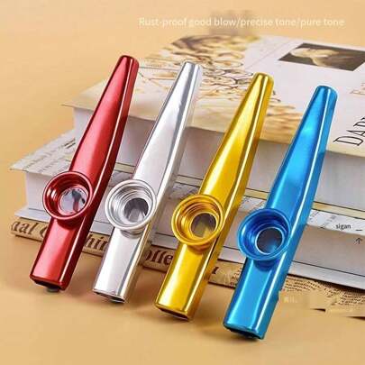 1/2/5/6pcs Kazoo Metal Whistles Musical Instrument. Flute Diaphragm Whistles, Great Companion For Guitar. Musical Instrument Performance, Gifts, Saxop