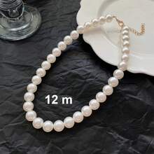 1 Stück 4m-12m Vintage französischer Perlenkette, simpler Choker mit zufälliger Perlenmenge