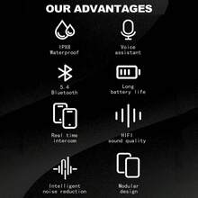 K09摩托车头盔蓝牙对讲耳机，升级500米蓝牙对讲，IPX8防水对讲，带自动应答和降噪功能，支持20位骑手双人对讲组网，适用于摩托车滑雪攀岩 - 軟嘜 - 查看 2