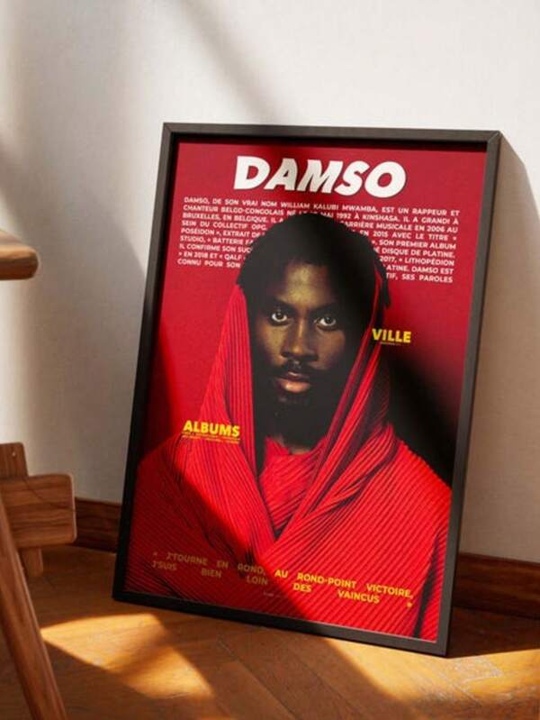 1 Pc Damso Poster | Damso Poster | Rapper Poster | Music Artist Poster | Wall Art Poster | Music Album Poster | French Rap, Unframed ,Wall Art With Frame
