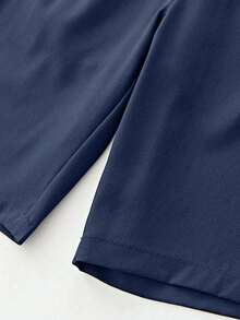 2 piezas Pantalones cortos de verano casuales y deportivos cómodos y versátiles para adolescentes/chicos adolescentes - Negro - Ver 6