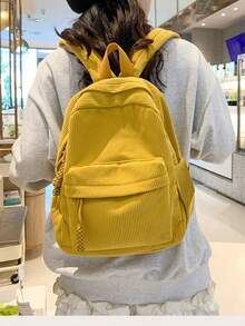 Schlichte Cord-Material Mode vielseitige einfache Damen Rucksack