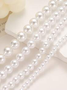 1pc Simple Elegant Versatile All-Match Necklace With High-Quality Glass Pearl, Choker Chain, Suitable For Girls/Women