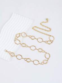 Cadena de Cintura de Metal Estilo Punk, Accesorio de Moda para Atuendos de Chicas Modernas - Plateado - Ver 3