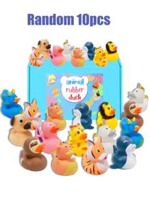 2/4/10 pièces L'assortiment le plus grand de canards en caoutchouc, jouets, cadeaux d'anniversaire et incitations pour le bain, activités estivales pour la plage et la piscine (aléatoire)