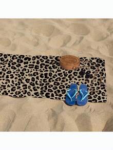 1pc Leopard Pattern Beach Towel, Extra Large & Ultra-Soft Microfiber Quick Dry Beach Towel, Lightweight And Suitable For Travel, Swimming, Camping Beach Essentials - Multicolor - View 12