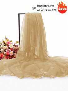 1 pieza Cortina de gasa blanca y rosa de 3 m de largo / 1,5 m de ancho con fondo de tul, cortina de gasa transparente, utilizada para fondo de escenario, fotografía al aire libre, fiesta festiva, fiesta de boda, decoración del hogar (múltiples opciones de color)