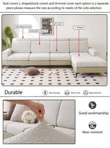 1 pieza Funda elástica para cojín de asiento de sofá, cálida y cómoda todo el año, antideslizante, impermeable, funda decorativa de moda para sofá en forma de L o de 1 a 4 plazas, decoración del hogar, apta para mascotas, lavable