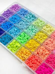 28 Colors Flat Round Polymer Clay Beads Craft Kit For Jewelry Making, Clay Spacer Beads For Bracelet, Necklace, Earring DIY, Suitable For Children And Adults, Includes Alphabet Beads