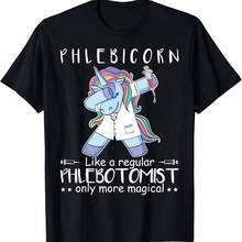 180g Pure Cotton Phlebotomist Phlebotomy Quote T-Shirt - Black - View 1
