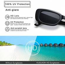 Retro Rectangle Sunglasses Women And Men Vintage Small Square Sun Glasses UV Protection Glasse - Camel - View 4