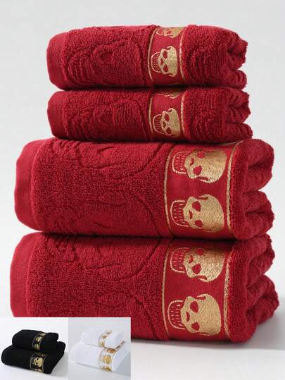 Gotisk stil, moderiktig skelettmönster, mjuk, absorberande, icke-fjällande handduk lämplig för dusch, ansiktstvätt, hem, badrum, pool, hotellpresenter, vuxen högkvalitativ snabbtorkande tvätthandduk, 1 styck eller 1 styck 70*140 cm badhandduk tillbaka till skolan för skönhetssalong hem badrum duschhanddukar för skönhetssalong, hotellsport, hemartiklar, handduk, hudvård