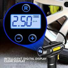 120W Portable Car Air Compressor: Inflate Your Tires With Ease - Wireless  Pump With LED Light - Black - View 8
