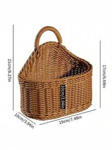 1 Stück/2 Stück handgeflochtener Aufbewahrungskorb, Country Stil Rattan Hängekorb für Küche, Wohnzimmer, Badezimmer, Outdoor Picknick, Regalkorb, waschbar und feuchtigkeitsbeständig, vintage Garten handgeflochtener Aufbewahrungskorb, perfektes Geschenk für sie, Valentinstag, Sommer Outdoor Zubehör, Küchenzubehör