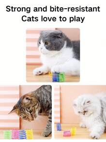 4/16 PCS Of Cat And Dog Chewing And Chasing Spring Toys, About 5cm, Sturdy And Bite-Resistant, Fun And Interesting To Enhance Relationships With Pets, Suitable For Indoor And Outdoor Pet Toy Supplies