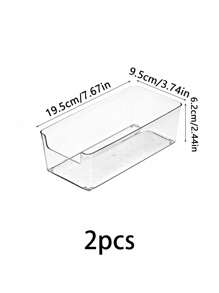 1pc/2pcs Transparent Stackable Stationery Storage Box, Large Capacity Desktop Storage Box, Multifunctional Storage Box, Suitable For Storing Cosmetics, Stationery Supplies, Sticky Notes Files, Other Miscellaneous Display Racks. Suitable For Home, Campus, Office.,For Back To School