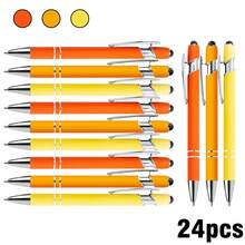 6/24pcs Gorgeous & Elegant Metal Ball Pens, Smooth Touchscreen Writing, Student/Office Supplies, Holiday Gift, Back To School Season, Black Ink - Multicolor - View 20