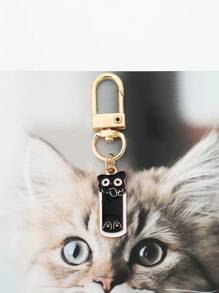 1 Stück Süßer Schlüsselanhänger aus Zinklegierung mit Katzen-Design, niedliches ausgelassenes Kätzchen Anhänger Accessoire für alle Jahreszeiten