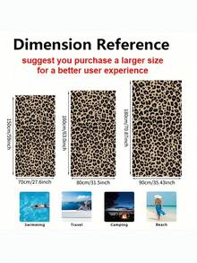 1pc Leopard Pattern Beach Towel, Extra Large & Ultra-Soft Microfiber Quick Dry Beach Towel, Lightweight And Suitable For Travel, Swimming, Camping Beach Essentials - Multicolor - View 4