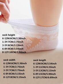 1 Pair Baby/Toddler Mesh Breathable Lace Trim Ankle Socks, Suitable For Newborns Daily Wear - Multicolor - View 11