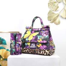 Luxury Lady Handbags For Suit And Many Color Beautiful Printing Bag Color Graffiti Female Bag Texture Handbag Super Product Designer Bag For Women 29 Cm Fashion Flowers, Pastoral, Poker, Cartoon, Oil Painting, Such As Rich Printing Shoulder Bag, Household, Travel, Vacation, Business Preferred Personalized Female Bag Four Seasons - Violet Purple - View 14