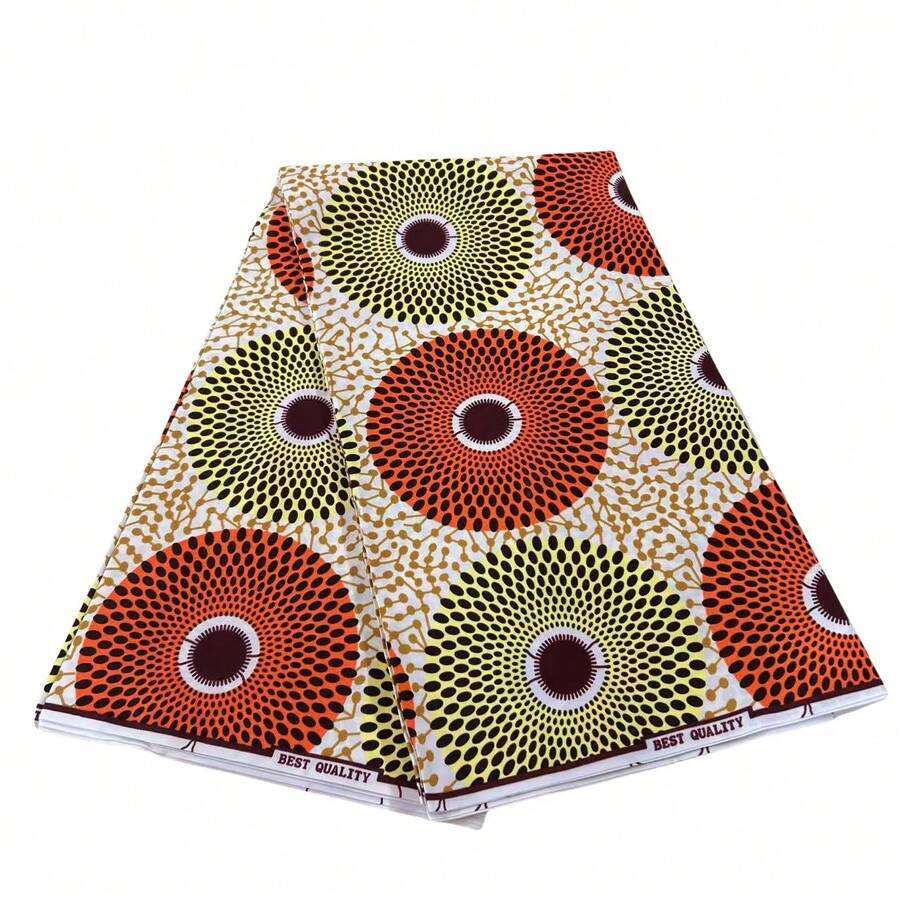 1/3/6码非洲蜡染印花布，安卡拉面料，适合制作派对礼服 - 雙色圓圈 - 查看 1