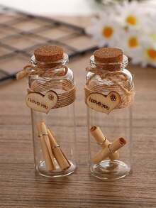 1/10/20 个/包迷你透明玻璃瓶，婚礼祝福罐，生日派对 DIY 圣诞装饰礼品瓶，装饰/旅行配件 - 無色 - 查看 8